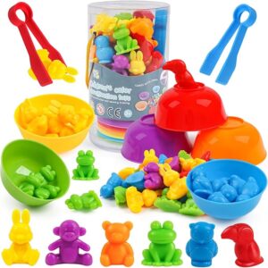 Montessori Counting Animals Set with Sorting Bowls